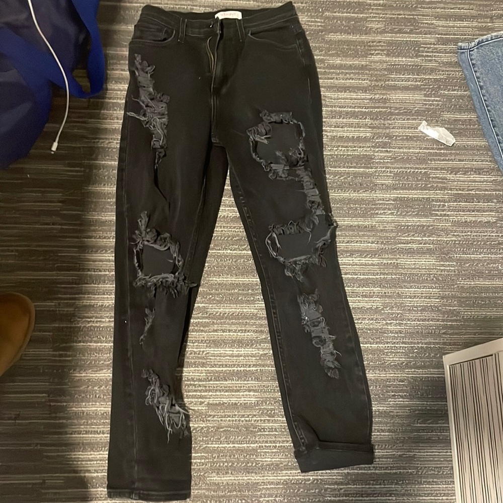 Black ripped jeans